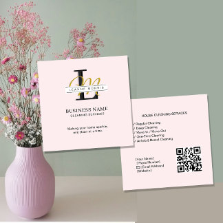 Cleaning Services | Editable House Cleaning Square Business Card