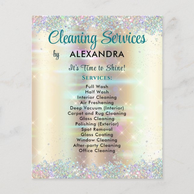 Cleaning Services House Keeping Gold Sparkles Flyer (Front)