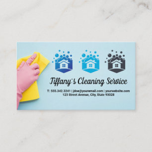 Cleaning Services House Soap Bubbles Business Card
