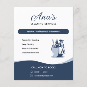 Cleaning Services Housekeeping Blue Promotional Flyer