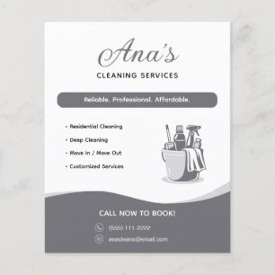 Cleaning Services Housekeeping Grey Promotional Flyer