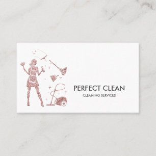 Cleaning Services Housekeeping Maid Commercial Bu Business Card