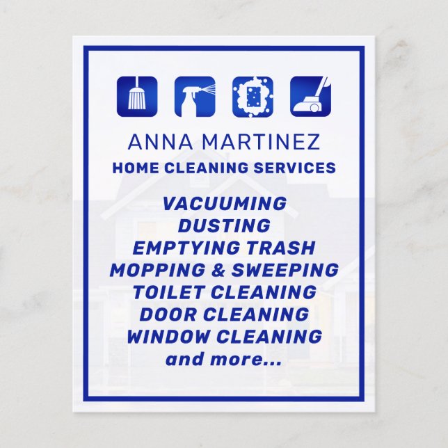 Cleaning services icons  flyer (Front)