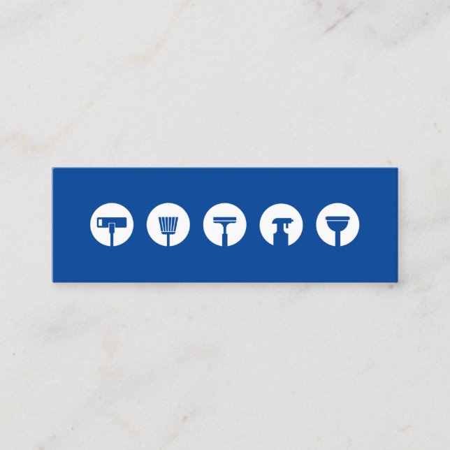 Cleaning services icons  mini business card (Front)