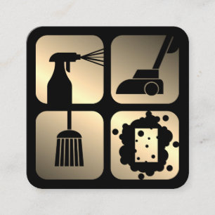Cleaning services icons  square business card