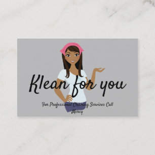Cleaning Services Light Grey Background Business Card