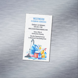Cleaning Services Magnetic Business Card