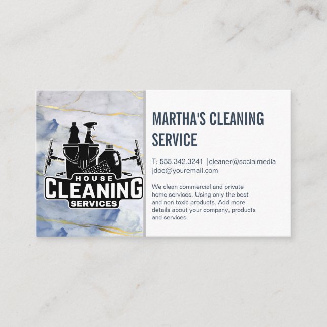 Cleaning Services | Maid Cleaning Tools Business  Card (Front)