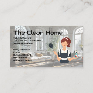 Cleaning Services Maid Graphic House Living Room Business Card