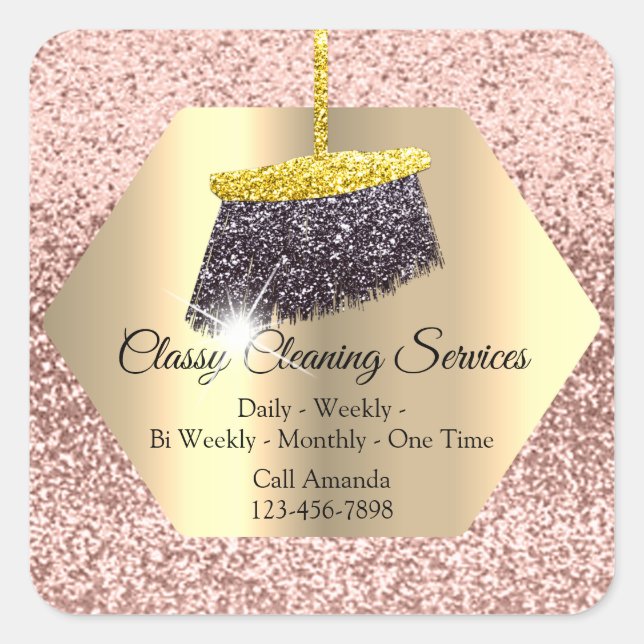 Cleaning Services Maid Housekeeper Residencial Square Sticker (Front)