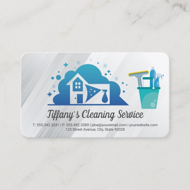 Cleaning Services | Maid Logo Business Card (Front)