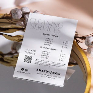 Cleaning Services Maid Price Black And White Flyer