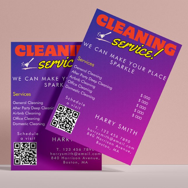 Cleaning Services Maid Price Scan To Connect  Flyer (Cleaning Services Maid Price Scan To Connect Flyer)