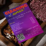 Cleaning Services Maid Price Scan To Connect  Invitation<br><div class="desc">Flyer for cleaning services customisable with contact details,  plus qr code to link directly to your contact,  your instagram or your calendar to schedule an appointment for your services,  edit the services you offer and enhance your cleaning services business</div>