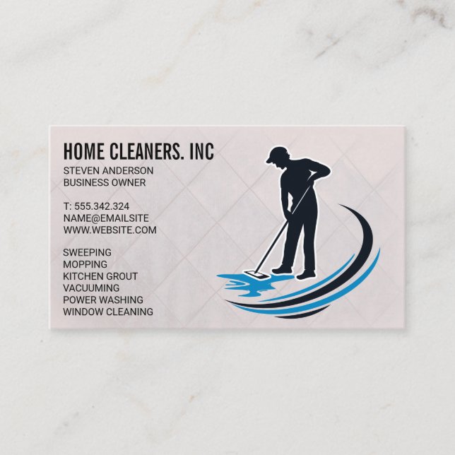 Cleaning Services | Maid Service | Janitor Business Card (Front)