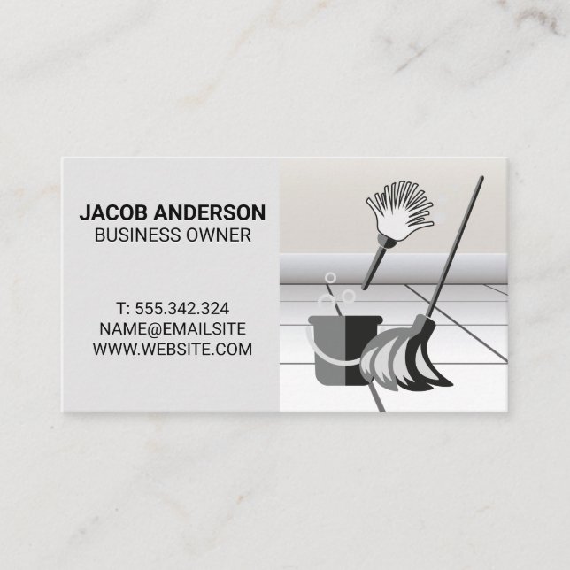 Cleaning Services | Maid Service | Tile Floors Business Card (Front)