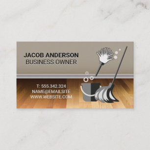 Cleaning Services   Maid Service   Wood Floors Business Card