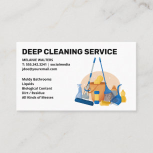 Cleaning Services Maid Spraying Cleaner Tools Business Card