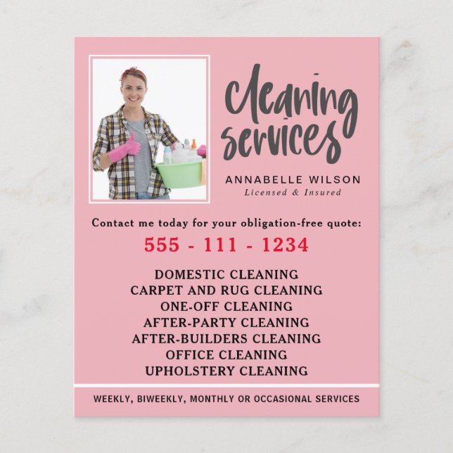 Cleaning Services Modern Photo Flyer (Front)