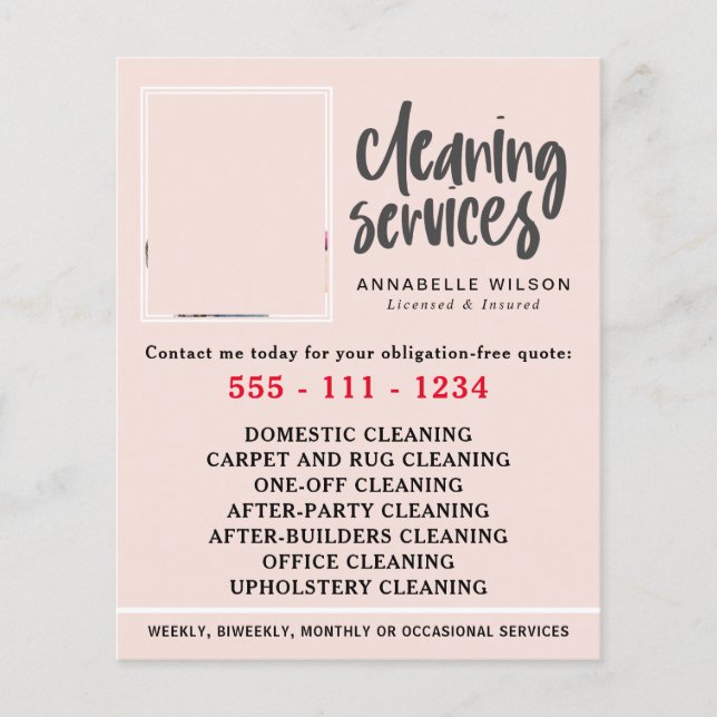 Cleaning Services Modern Photo Flyer (Front)