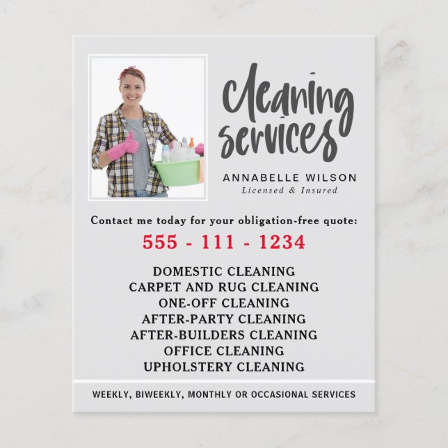 Cleaning Services Modern Photo Flyer (Front)
