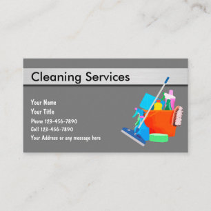 Cleaning Services Modern Simple Design Business Card