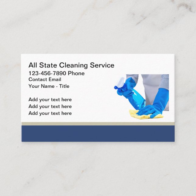 Cleaning Services Office Home Business Cards (Front)