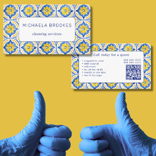  Cleaning Services Professional QR Code Business Card