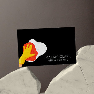 Cleaning Services Qr Code Cartoon Commercial Business Card