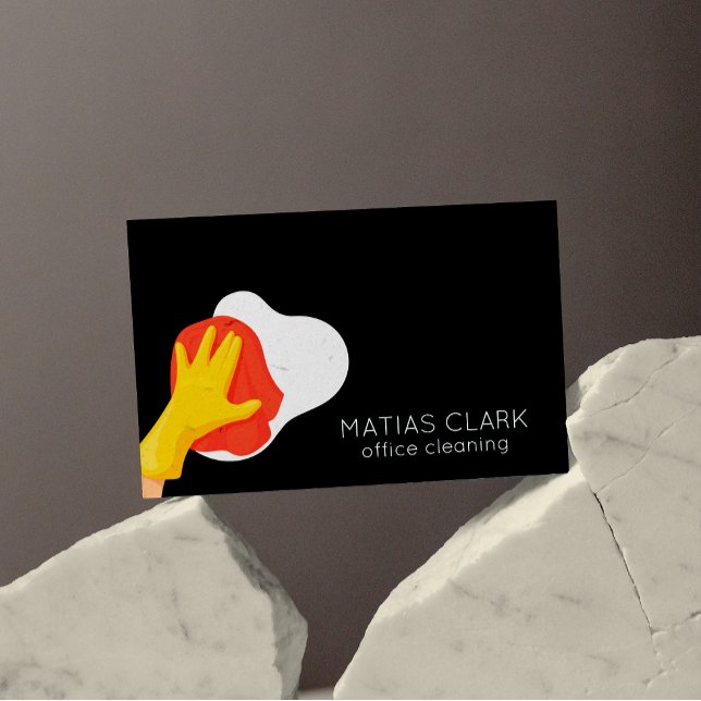 Cleaning Services Qr Code Cartoon Commercial Business Card (Cleaning Services Qr Code Cartoon Commercial Business Card)