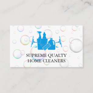 Cleaning Services Soap Bubbles Background Business Card