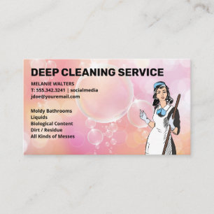 Cleaning Services   Soap Bubbles   Cleaner Maid Business Card