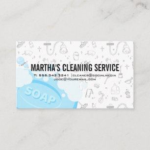 Cleaning Services Soap Bubbles Maid Business Card