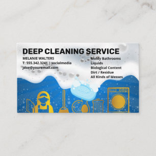 Cleaning Services Soap Suds Cleaner Tools Business Card