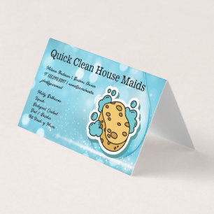 Cleaning Services   Sponge Soap Illustration Business Card