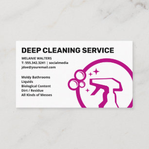 Cleaning Services Spray Bottle Graphic Business Card