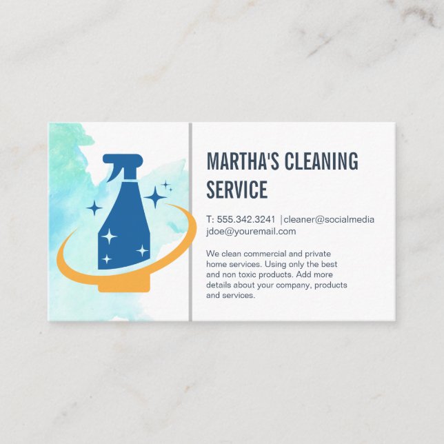 Cleaning Services | Spray Business Card (Front)