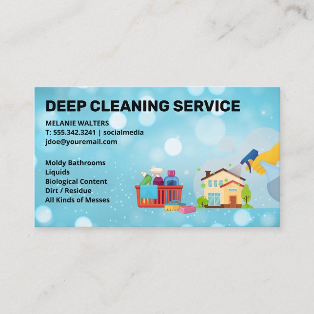 Cleaning Services | Spraying | Maid Cleaner Business Card (Front)