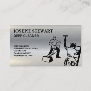 Cleaning Services Steam Cleaner Window Cleaner Business Card