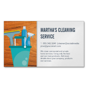 Cleaning Services Supplies for Cleaning Magnetic Business Card