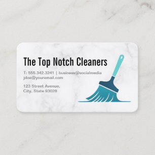 Cleaning Services Sweeping Broom Logo Business Card