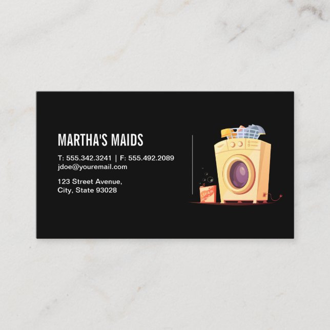 Cleaning Services Vacuum Business Card (Front)