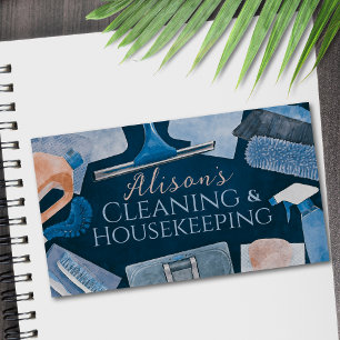 Cleaning Services - Watercolor style design Busine Business Card