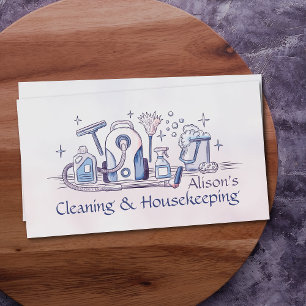 Cleaning Services - Watercolor style design Busine Business Card