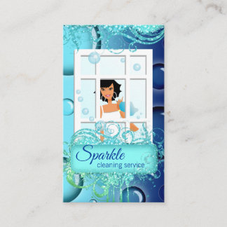 Cleaning Sparkle Glitter Bubbles Business Card
