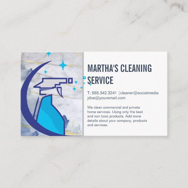 Cleaning Spray Bottle Business Card (Front)