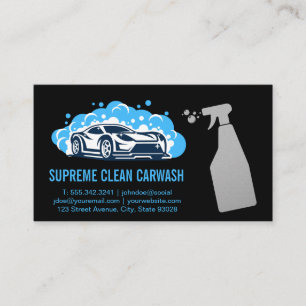 Cleaning Spray Bottle Carwash Logo Business Card