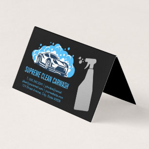 Cleaning Spray Bottle Carwash Logo Business Card