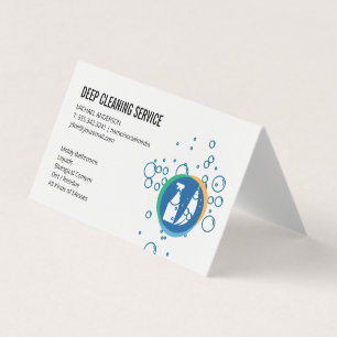 Cleaning Spray Broom   Soap Bubbles Business Card