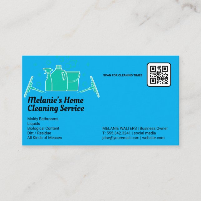 Cleaning | Spray Bucket Mop Business Card (Front)